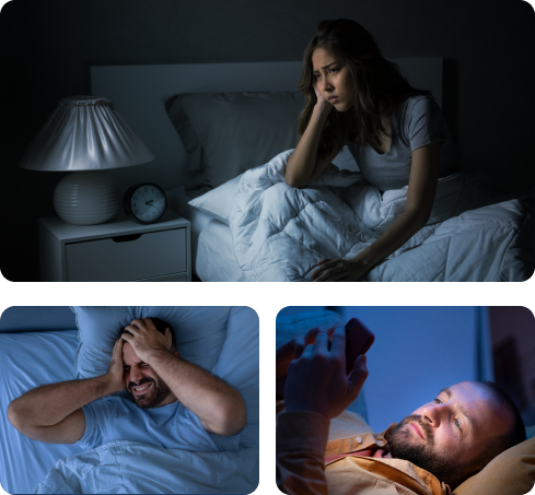 Pessoas sem conseguir dormir durante a noite
